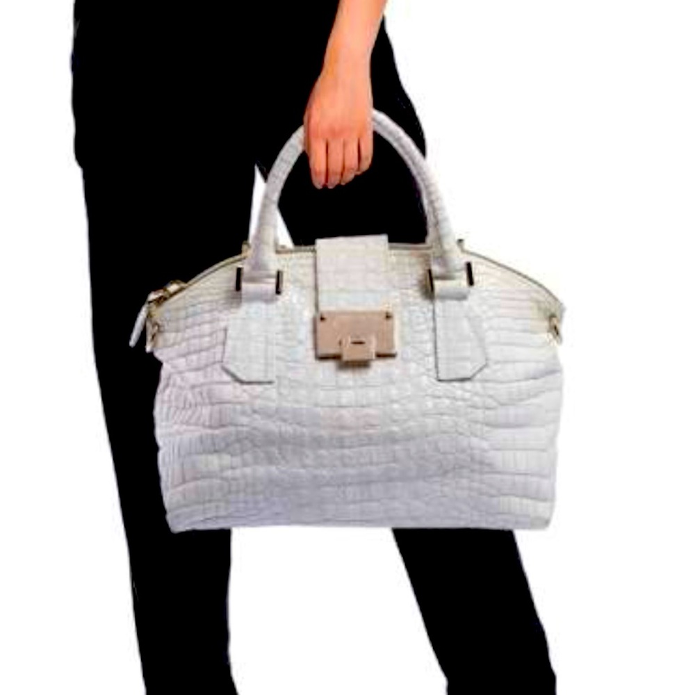 SOLD!   Jimmy Choo Romeo Satchel Croc Leather Handbag